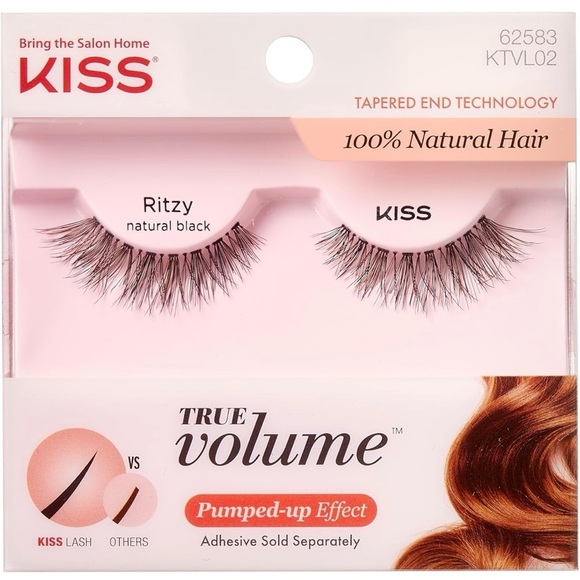 (5 Pack) KISS True Volume False Eyelashes, Ritzy', 14 mm, 100% Natural Hair - Picture 3 of 8